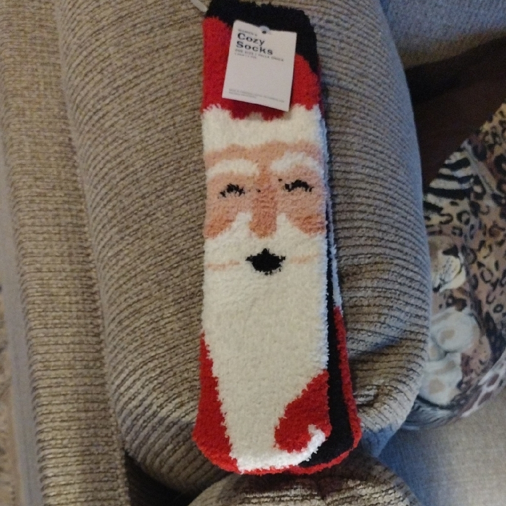 Old Navy Santa Cozy Socks - Red, White, Black